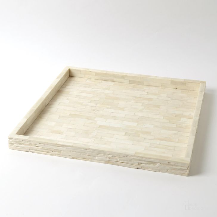 The appearance of Chiseled Bone Large Tray In White designed by Global Views in the modern / contemporary interior design. This white piece of furniture  was selected by 1StopBedrooms from Chiseled Collection to add a touch of cosiness and style into your home. Sku: 7.90241. Product Type: Tray. Material: Bone. Image1