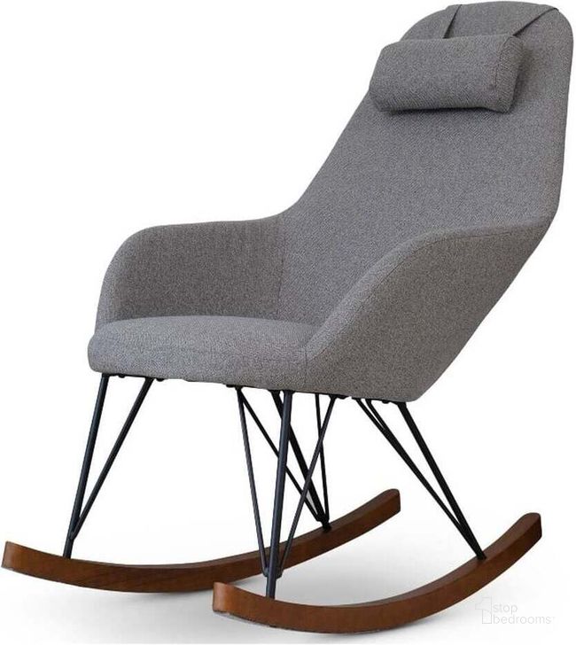 The appearance of Chloe Original Grey Linen Rocking Chair designed by Ashcroft Furniture in the modern / contemporary interior design. This grey piece of furniture  was selected by 1StopBedrooms from Chloe Collection to add a touch of cosiness and style into your home. Sku: AFC00099. Material: Wood. Product Type: Chair. Image1