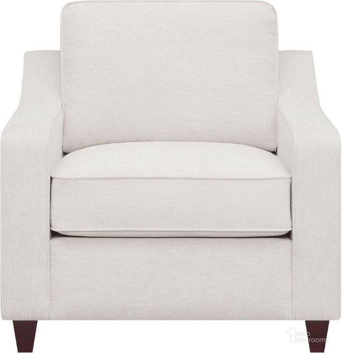 The appearance of Christine Beige Chair designed by Coaster in the modern / contemporary interior design. This beige piece of furniture  was selected by 1StopBedrooms from Christine Collection to add a touch of cosiness and style into your home. Sku: 552063. Material: Wood. Product Type: Living Room Chair.