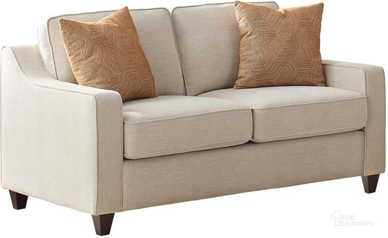 The appearance of Christine Beige Loveseat designed by Coaster in the modern / contemporary interior design. This beige piece of furniture  was selected by 1StopBedrooms from Christine Collection to add a touch of cosiness and style into your home. Sku: 552062. Material: Wood. Product Type: Loveseat. Image1