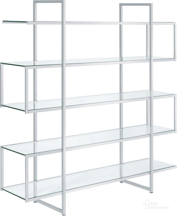 The appearance of Chrome Bookcase designed by Coaster in the modern / contemporary interior design. This chrome piece of furniture  was selected by 1StopBedrooms from Chrome Collection to add a touch of cosiness and style into your home. Sku: 801304B1;801304B2. Material: Glass. Product Type: Standard Bookcase. Image1