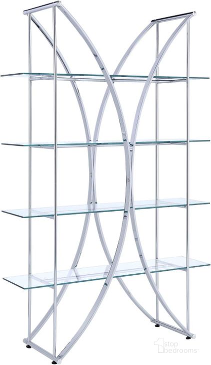 The appearance of Chrome Shelf designed by Coaster in the modern / contemporary interior design. This chrome piece of furniture  was selected by 1StopBedrooms from Chrome Collection to add a touch of cosiness and style into your home. Sku: 910050. Material: Glass. Product Type: Office Bookshelf. Image1