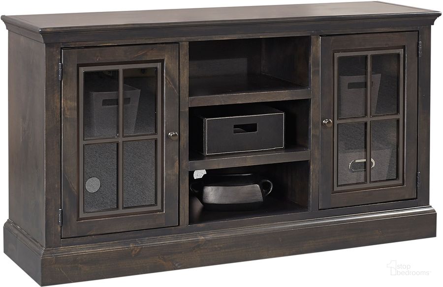 The appearance of Churchill 59 Inch Console With 2 Doors In Black designed by Aspenhome in the traditional interior design. This black piece of furniture  was selected by 1StopBedrooms from Churchill Collection to add a touch of cosiness and style into your home. Sku: DR1230-GHT. Material: Wood. Product Type: TV Console. Image1