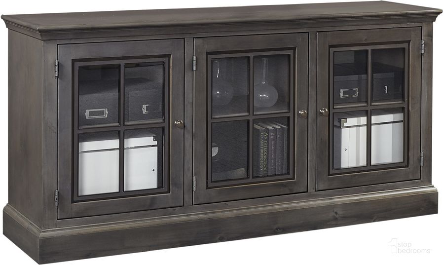 The appearance of Churchill 66 Inch Console With 3 Doors In Black designed by Aspenhome in the traditional interior design. This black piece of furniture  was selected by 1StopBedrooms from Churchill Collection to add a touch of cosiness and style into your home. Sku: DR1240-GHT. Material: Wood. Product Type: TV Console. Image1