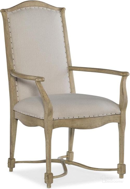 The appearance of CiaoBella Upholstered Back Arm Chair-Natural set of 2 designed by Hooker in the transitional interior design. This beige piece of furniture  was selected by 1StopBedrooms from Ciaobella Collection to add a touch of cosiness and style into your home. Sku: 5805-75300-85. Material: Fabric. Product Type: Arm Chair. Image1