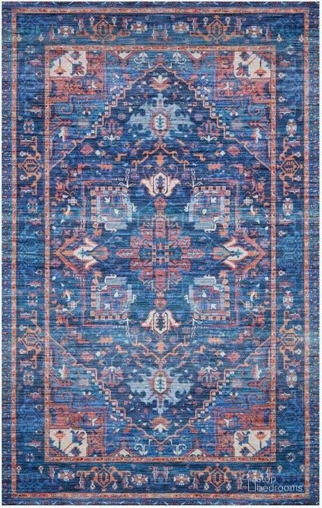 The appearance of Cielo Blue/Multi Rug CIELCIE-04BBML160S designed by Loloi Rugs in the transitional interior design. This blue and multi piece of furniture  was selected by 1StopBedrooms from Cielo Collection to add a touch of cosiness and style into your home. Sku: CIELCIE-04BBML160S. Material: Polyester. Product Type: Rug. Image1