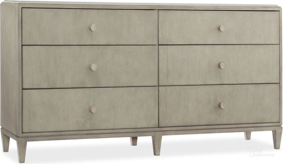 The appearance of Elixir 6 Drawer Dresser designed by Hooker in the modern / contemporary interior design. This gray piece of furniture  was selected by 1StopBedrooms from Elixir Collection to add a touch of cosiness and style into your home. Sku: 5990-90002-LTWD. Material: Wood. Product Type: Dresser. Image1