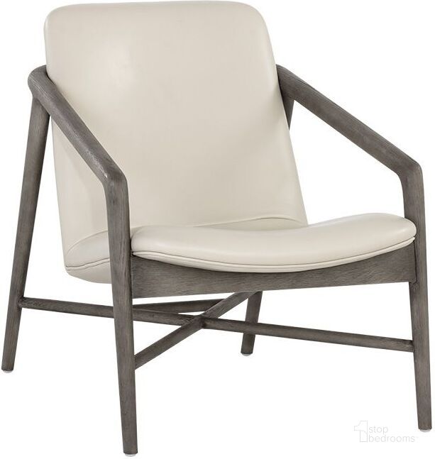 The appearance of Cinelli Lounge Chair - Astoria Cream Leather designed by Sunpan in the transitional interior design. This cream piece of furniture  was selected by 1StopBedrooms from Cinelli Collection to add a touch of cosiness and style into your home. Sku: 107291. Material: Leather. Product Type: Lounge Chair. Image1