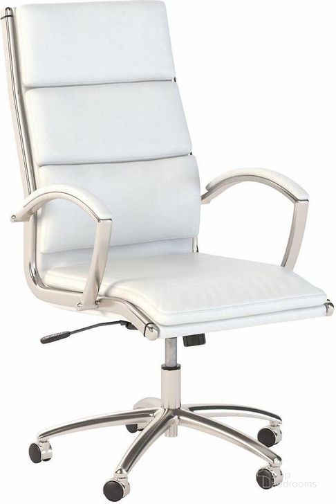 The appearance of Cirocco White Leather Office Chair 0qb24519316 designed by Luxury Loft in the modern / contemporary interior design. This white leather piece of furniture  was selected by 1StopBedrooms from Cirocco Collection to add a touch of cosiness and style into your home. Sku: ECH035WH. Material: Fabric. Product Type: Office Chair. Image1