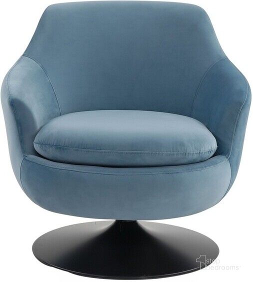 The appearance of Citrine Velvet Swivel Chair In Light Blue And Black designed by Safavieh Couture in the modern / contemporary interior design. This light blue piece of furniture  was selected by 1StopBedrooms from Citrine Collection to add a touch of cosiness and style into your home. Sku: SFV4743A. Material: Wood. Product Type: Accent Chair. Image1