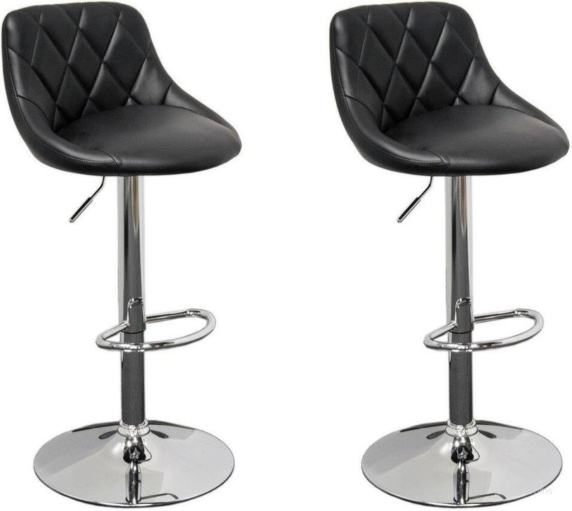The appearance of Claire Faux Leather Adjustable Swivel Bar Stool Set of 2 In Black designed by Best Master Furniture in the modern / contemporary interior design. This black piece of furniture  was selected by 1StopBedrooms from Claire Collection to add a touch of cosiness and style into your home. Sku: WY523BLK. Material: Faux Leather. Product Type: Barstool. Image1