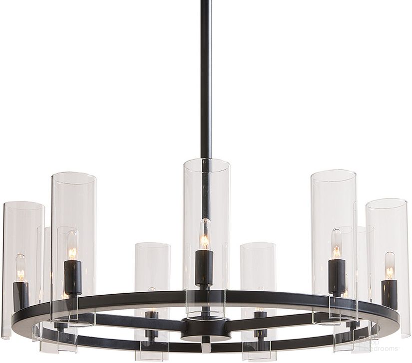 The appearance of Clarabelle Small Chandelier In Black designed by Sunpan in the modern / contemporary interior design. This black piece of furniture  was selected by 1StopBedrooms from Clarabelle Collection to add a touch of cosiness and style into your home. Sku: 107927. Material: Glass. Product Type: Chandelier. Image1