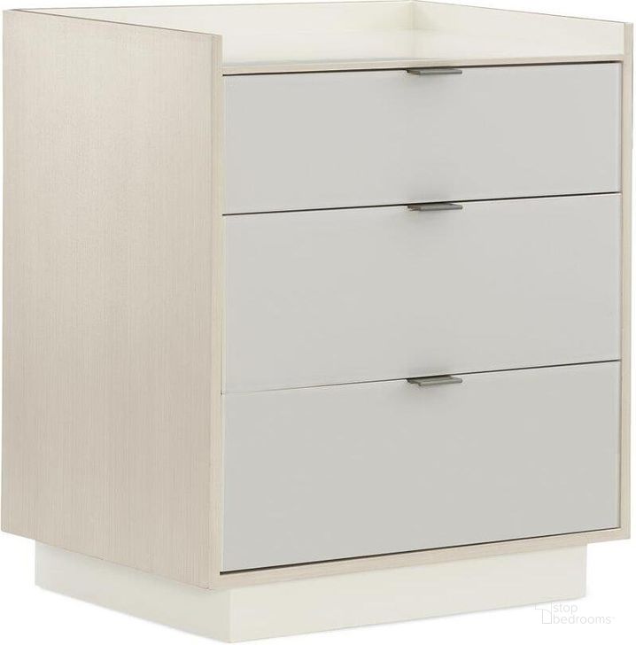 The appearance of Clarance Beige Nightstand designed by Bennett Interiors in the transitional interior design. This beige piece of furniture  was selected by 1StopBedrooms from Clarance Collection to add a touch of cosiness and style into your home. Sku: M123-420-062. Material: Wood. Product Type: Nightstand. Image1