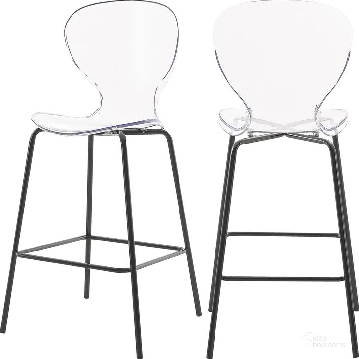 The appearance of Clarion Matte Black Stool (Set of 2) designed by Meridian in the modern / contemporary interior design. This matte black piece of furniture  was selected by 1StopBedrooms from Clarion Collection to add a touch of cosiness and style into your home. Sku: 766-C. Material: Metal. Product Type: Barstool. Image1