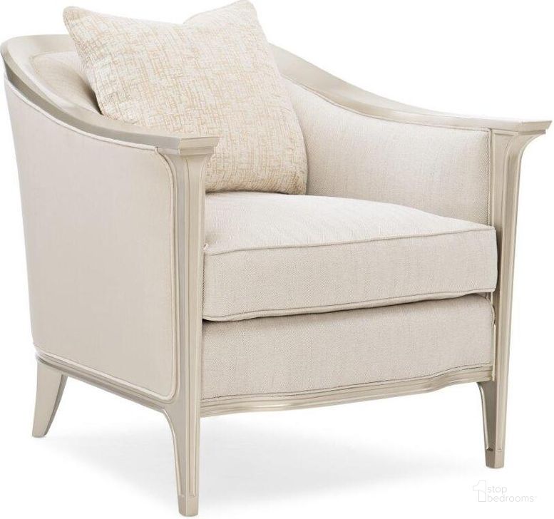 The appearance of Caracole Upholstery Eaves Drop Chair designed by Caracole in the modern / contemporary interior design. This white piece of furniture  was selected by 1StopBedrooms from Caracole Classic Collection to add a touch of cosiness and style into your home. Sku: UPH-419-132-A. Product Type: Living Room Chair. Material: Birch. Image1