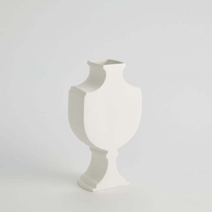 The appearance of Classic Sliced Vase In Matte White designed by Global Views in the modern / contemporary interior design. This white piece of furniture  was selected by 1StopBedrooms from Classic Collection to add a touch of cosiness and style into your home. Sku: 1.10822. Material: Ceramic. Product Type: Vase. Image1
