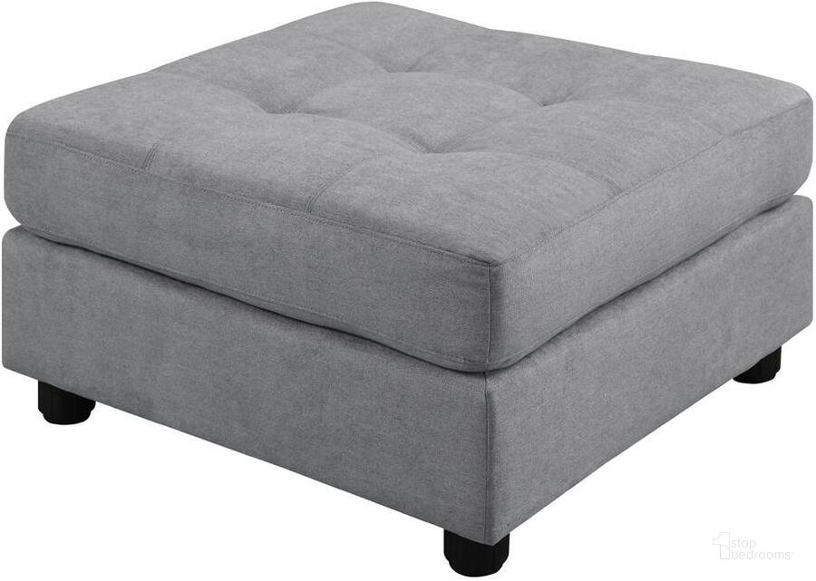 The appearance of Claude Gray Ottoman designed by Coaster in the transitional interior design. This gray piece of furniture  was selected by 1StopBedrooms from Claude Collection to add a touch of cosiness and style into your home. Sku: 551006. Material: Fabric. Product Type: Ottoman. Image1