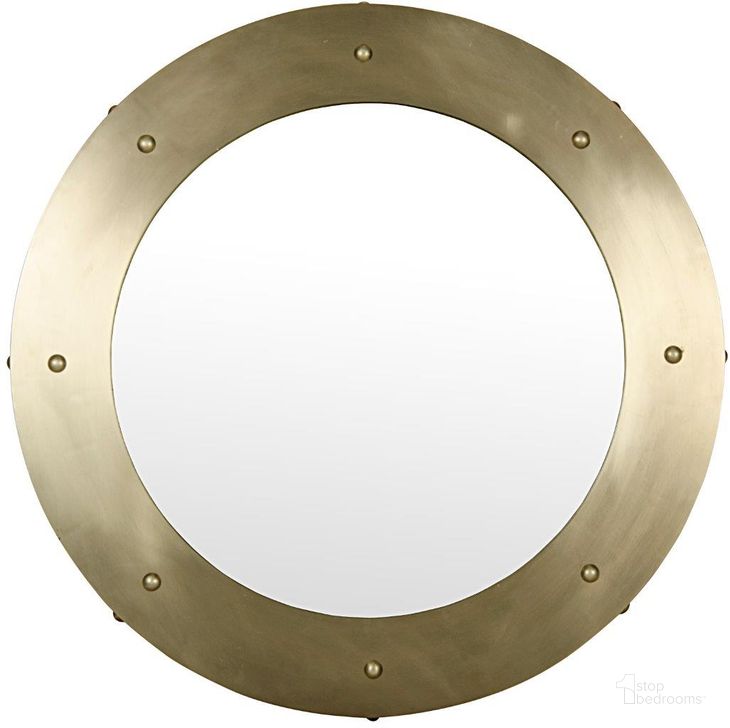 The appearance of Clay Large Mirror In Metal With Brass Finish designed by Noir in the transitional interior design. This antique brass piece of furniture  was selected by 1StopBedrooms from Clay Collection to add a touch of cosiness and style into your home. Sku: GMIR139MB-L. Material: Steel. Product Type: Mirror.
