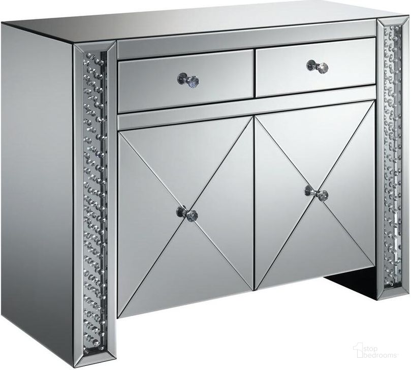 The appearance of Clear Mirror Door Cabinet designed by Coaster in the modern / contemporary interior design. This silver piece of furniture  was selected by 1StopBedrooms from Clear Collection to add a touch of cosiness and style into your home. Sku: 951050. Material: Wood. Product Type: Accent Chest. Image1