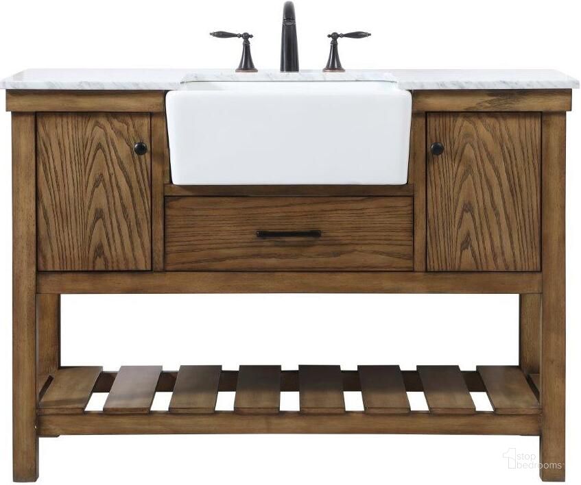 The appearance of Clement 48 Inch Single Bathroom Vanity In Driftwood designed by Elegant Lighting in the country / farmhouse interior design. This driftwood piece of furniture  was selected by 1StopBedrooms from Clement Collection to add a touch of cosiness and style into your home. Sku: VF60148DW. Material: Wood. Product Type: Bathroom Vanity. Image1