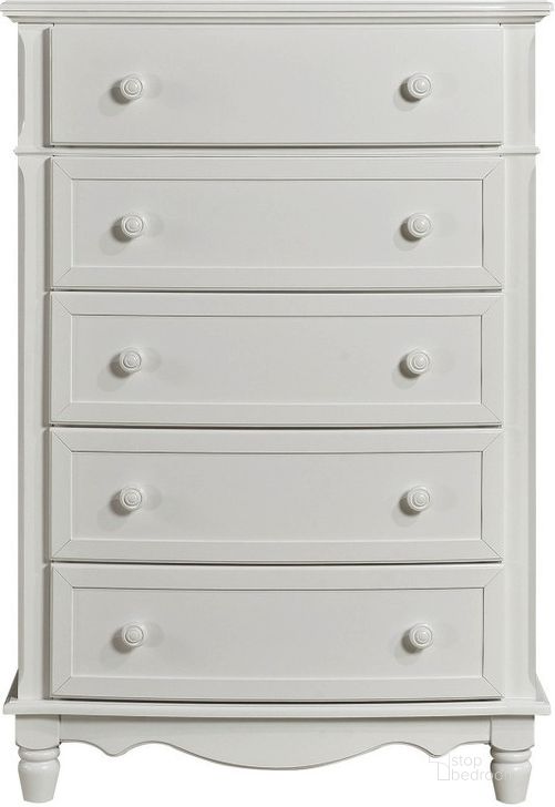 The appearance of Clementine Youth Chest of Drawers In White designed by Homelegance in the transitional interior design. This white piece of furniture  was selected by 1StopBedrooms from Clementine Collection to add a touch of cosiness and style into your home. Sku: B1799-9. Material: Wood. Product Type: Chest. Image1