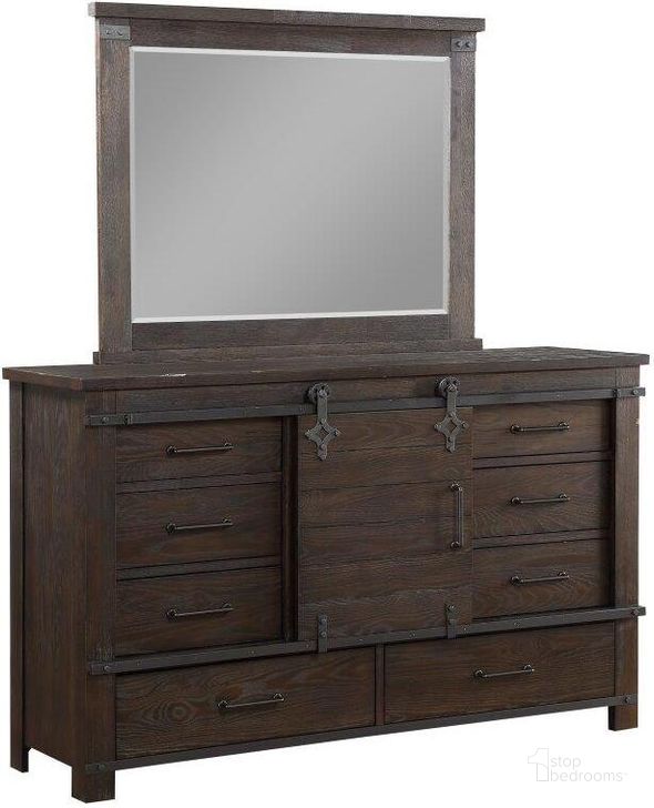 The appearance of Clementsport Cocoa Brown Dresser Mirror designed by Polished Pine in the country / farmhouse interior design. This cocoa brown piece of furniture  was selected by 1StopBedrooms from Clementsport Collection to add a touch of cosiness and style into your home. Sku: 2623-04. Product Type: Mirror. Material: Rubberwood. Image1