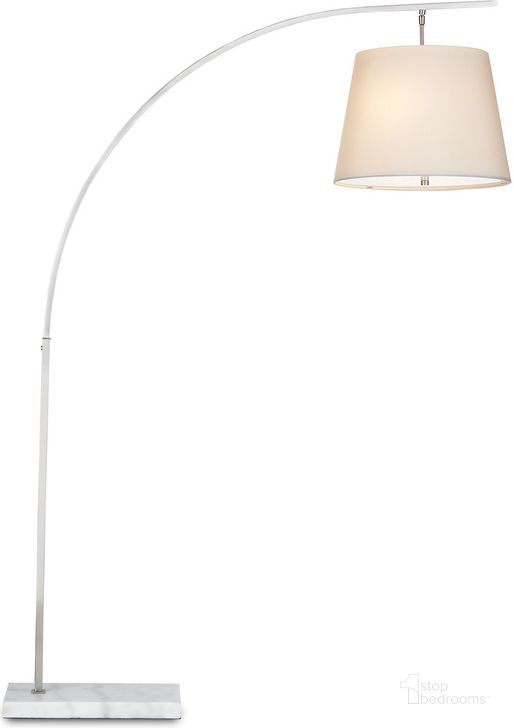 The appearance of Cloister Medium Nickel Floor Lamp designed by Currey & Company in the modern / contemporary interior design. This nickel piece of furniture  was selected by 1StopBedrooms from Cloister Collection to add a touch of cosiness and style into your home. Sku: 8000-0118. Material: Metal. Product Type: Floor Lamp. Image1