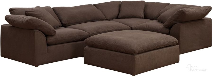 The appearance of Puff Slipcover For 5 Piece 132 Inch L-Shaped Sectional Sofa With Ottoman In Brown designed by Sunset Trading in the modern / contemporary interior design. This brown piece of furniture  was selected by 1StopBedrooms from Puff Collection to add a touch of cosiness and style into your home. Sku: SU-145851SC-391088;SU-145851SC-391088;SU-145851SC-391088;SU-145837SC-391088;SU-145830SC-391088. Material: Polyester. Product Type: Cover. Image1
