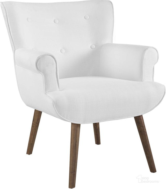 The appearance of Cloud White Upholstered Arm Chair designed by Modway in the modern / contemporary interior design. This white piece of furniture  was selected by 1StopBedrooms from Cloud Collection to add a touch of cosiness and style into your home. Sku: EEI-2941-WHI. Material: Fabric. Product Type: Living Room Chair. Image1