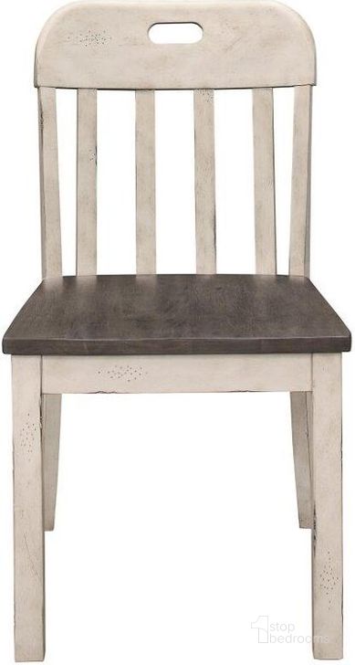 The appearance of Clover Antique White And Gray Side Chair Set Of 2 designed by Homelegance in the transitional interior design. This white piece of furniture  was selected by 1StopBedrooms from Clover Collection to add a touch of cosiness and style into your home. Sku: 5656S. Material: Wood. Product Type: Side Chair. Image1