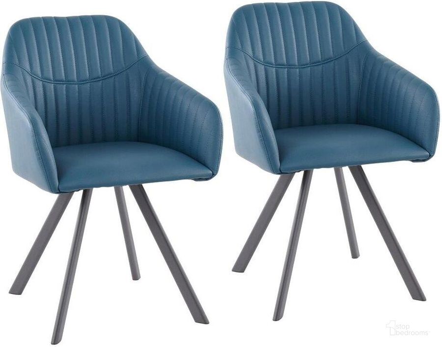 The appearance of Clubhouse Contemporary Pleated Chair In Black Metal And Teal Faux Leather - Set Of 2 designed by Lumisource in the modern / contemporary interior design. This black piece of furniture  was selected by 1StopBedrooms from Clubhouse Collection to add a touch of cosiness and style into your home. Sku: CH-CLBP BK+DTL2. Product Type: Chair. Material: PU. Image1