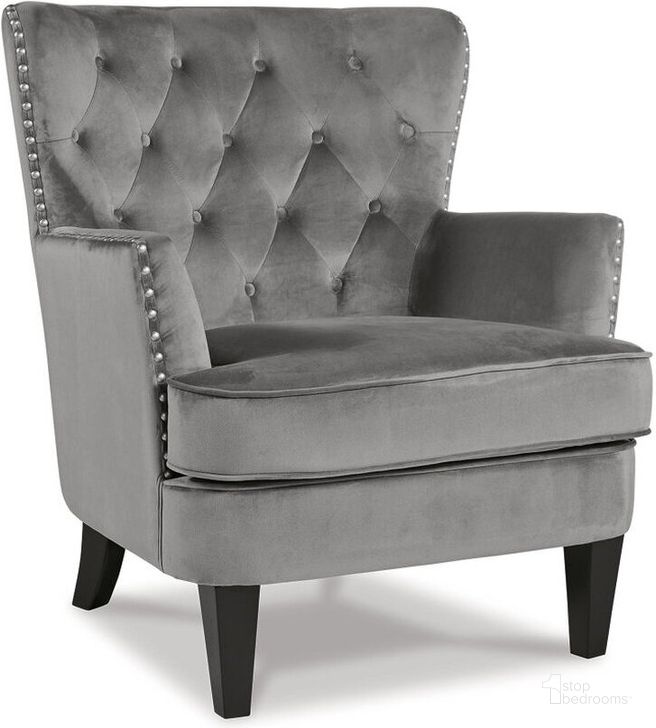 The appearance of Clydesboro Gray Accent Chair designed by Windsor Home in the traditional interior design. This gray piece of furniture  was selected by 1StopBedrooms from Clydesboro Collection to add a touch of cosiness and style into your home. Sku: A3000261. Product Type: Accent Chair. Image1