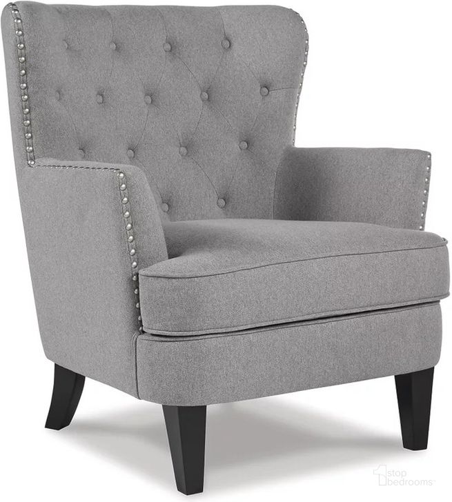 The appearance of Clydesboro Light Gray Accent Chair designed by Windsor Home in the traditional interior design. This light gray piece of furniture  was selected by 1StopBedrooms from Clydesboro Collection to add a touch of cosiness and style into your home. Sku: A3000264. Product Type: Accent Chair. Image1