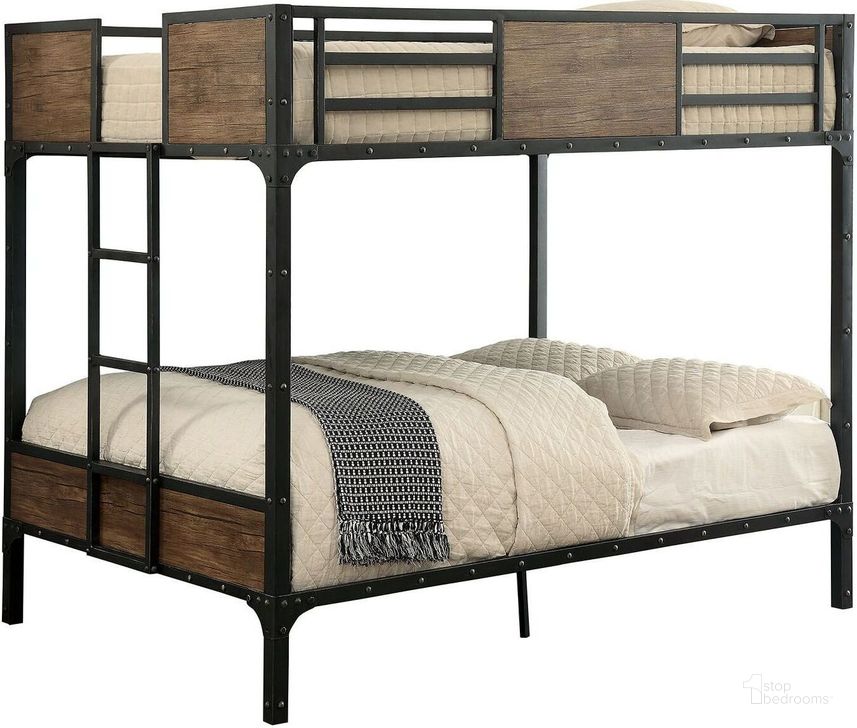 The appearance of Clapton Full Over Full Metal Bunk Bed designed by Furniture of America in the transitional interior design. This black piece of furniture  was selected by 1StopBedrooms from Clapton Collection to add a touch of cosiness and style into your home. Sku: CM-BK029FF. Bed Type: Bunk Bed. Material: Metal. Product Type: Bunk Bed. Bed Size: Full Over Full. Image1