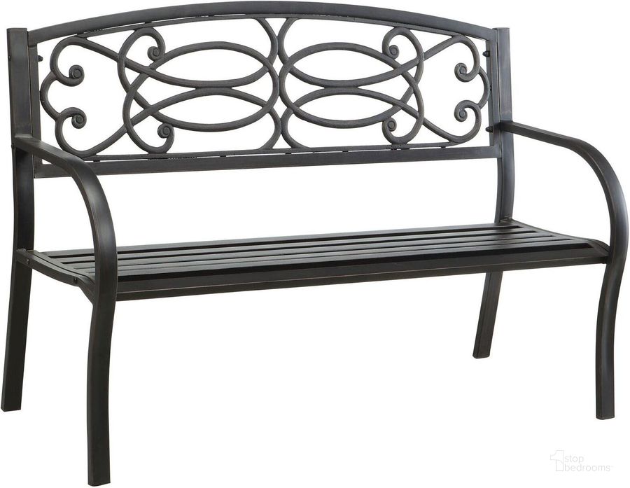 The appearance of Potter Steel Park Bench designed by Furniture of America in the transitional interior design. This black piece of furniture  was selected by 1StopBedrooms from Potter Collection to add a touch of cosiness and style into your home. Sku: CM-OB1808. Material: Metal. Product Type: Outdoor Bench. Image1