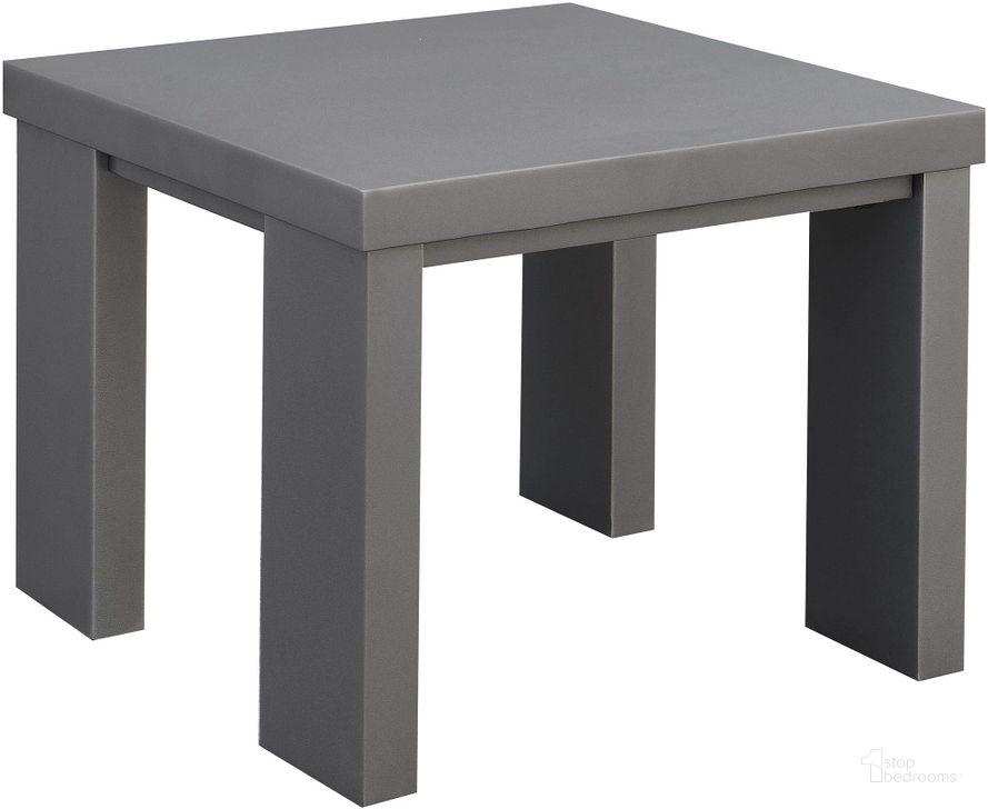 The appearance of Codington Gray End Table designed by Furniture of America in the modern / contemporary interior design. This gray piece of furniture  was selected by 1StopBedrooms from Codington Collection to add a touch of cosiness and style into your home. Sku: CM-OS1884E. Table Top Shape: Square. Material: Metal. Product Type: End Table. Image1