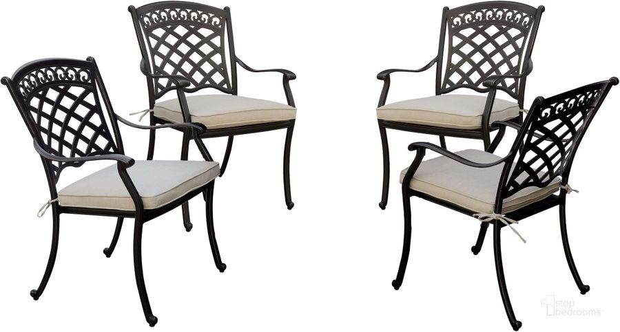 The appearance of Charissa Antique Black Arm Chair Set Of 4 designed by Furniture of America in the modern / contemporary interior design. This black piece of furniture  was selected by 1StopBedrooms from Charissa Collection to add a touch of cosiness and style into your home. Sku: CM-OT2125-AC-4PK. Material: Fabric. Product Type: Arm Chair. Image1
