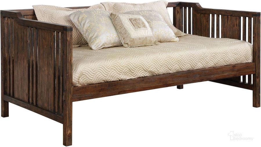 The appearance of Petunia Dark Walnut Twin Size Daybed designed by Furniture of America in the transitional interior design. This brown piece of furniture  was selected by 1StopBedrooms from Petunia Collection to add a touch of cosiness and style into your home. Sku: CM1767-1;CM1767-2. Bed Type: Daybed. Material: Wood. Product Type: DayBed. Bed Size: Twin. Image1