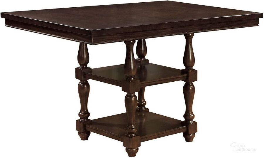 The appearance of Hurdsfield II Antique Cherry Counter Height Table designed by Furniture of America in the transitional interior design. This brown piece of furniture  was selected by 1StopBedrooms from Hurdsfield Collection to add a touch of cosiness and style into your home. Sku: CM3133PT. Material: Wood. Product Type: Counter Height Table. Table Top Shape: Rectangular. Image1