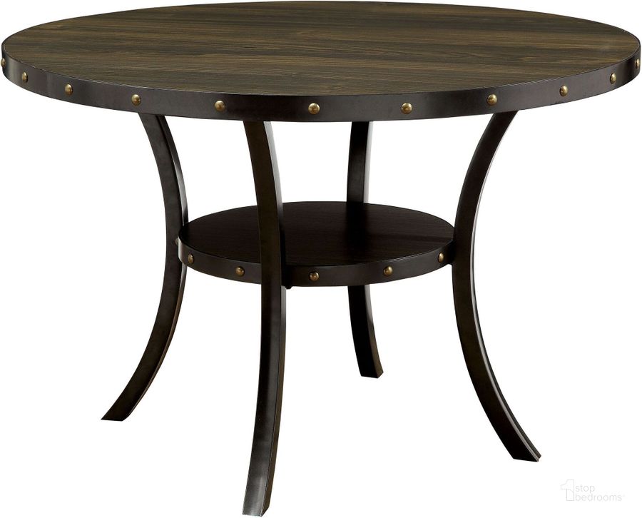 The appearance of Kaitlin Light Walnut Round Dining Table designed by Furniture of America in the transitional interior design. This brown piece of furniture  was selected by 1StopBedrooms from Kaitlin Collection to add a touch of cosiness and style into your home. Sku: CM3323RT. Table Base Style: Trestle. Table Top Shape: Round. Material: Wood. Product Type: Dining Table. Image1