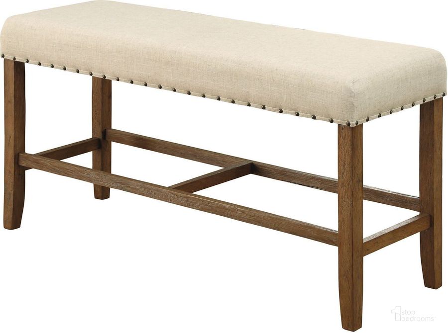 The appearance of Sania Natural Tone Counter Height Bench designed by Furniture of America in the transitional interior design. This brown piece of furniture  was selected by 1StopBedrooms from Sania Collection to add a touch of cosiness and style into your home. Sku: CM3324PBN. Material: Wood. Product Type: Bench. Image1
