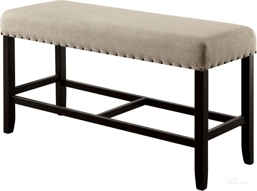 The appearance of Sania Ii Antique Black Counter Height Bench designed by Furniture of America in the transitional interior design. This black piece of furniture  was selected by 1StopBedrooms from Sania Collection to add a touch of cosiness and style into your home. Sku: CM3324BK-PBN. Material: Wood. Product Type: Bench. Image1