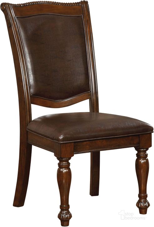 The appearance of Alpena Brown Cherry Side Chair Set Of 2 designed by Furniture of America in the traditional interior design. This brown piece of furniture  was selected by 1StopBedrooms from Alpena Collection to add a touch of cosiness and style into your home. Sku: CM3350SC-2PK. Material: Wood. Product Type: Side Chair. Image1