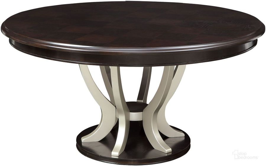 The appearance of Ornette Espresso Round Dining Table designed by Furniture of America in the modern / contemporary interior design. This brown piece of furniture  was selected by 1StopBedrooms from Ornette Collection to add a touch of cosiness and style into your home. Sku: CM3353RT. Table Base Style: Pedestal. Table Top Shape: Round. Material: Wood. Product Type: Dining Table. Image1