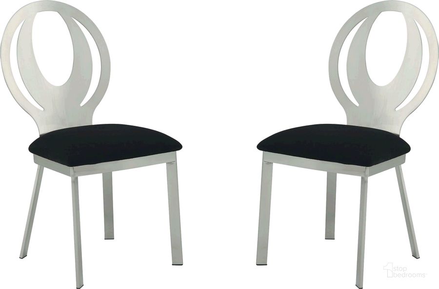 The appearance of Orla Silver and Black Side Chair Set Of 2 designed by Furniture of America in the modern / contemporary interior design. This black piece of furniture  was selected by 1StopBedrooms from Orla Collection to add a touch of cosiness and style into your home. Sku: CM3726SC-2PK. Material: Metal. Product Type: Side Chair. Image1