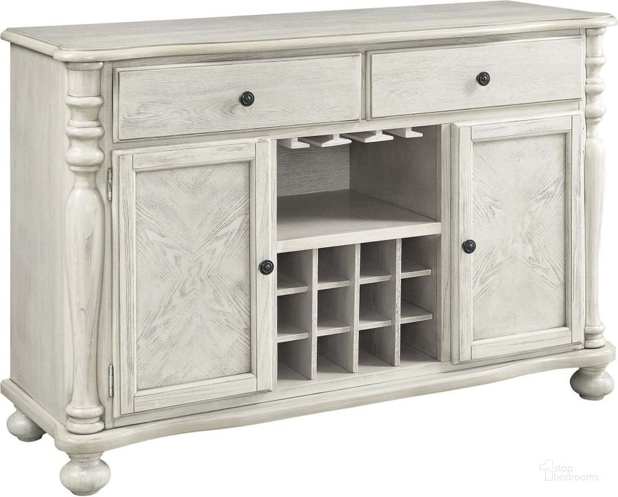 The appearance of Siobhan Ii Antique White Server designed by Furniture of America in the transitional interior design. This white piece of furniture  was selected by 1StopBedrooms from Siobhan Ii Collection to add a touch of cosiness and style into your home. Sku: CM3872WH-SV. Material: Wood. Product Type: Server. Image1