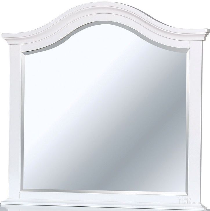 The appearance of Olivia White Mirror designed by Furniture of America in the traditional interior design. This white piece of furniture  was selected by 1StopBedrooms from Olivia Collection to add a touch of cosiness and style into your home. Sku: CM7155WH-M. Material: Wood. Product Type: Dresser Mirror. Image1
