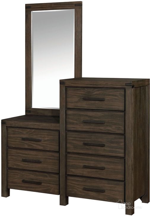 The appearance of Rexburg Dark Gray Wire Brushed Dresser designed by Furniture of America in the transitional interior design. This gray piece of furniture  was selected by 1StopBedrooms from Rexburg Collection to add a touch of cosiness and style into your home. Sku: CM7382CM. Material: Wood. Product Type: Dresser. Image1
