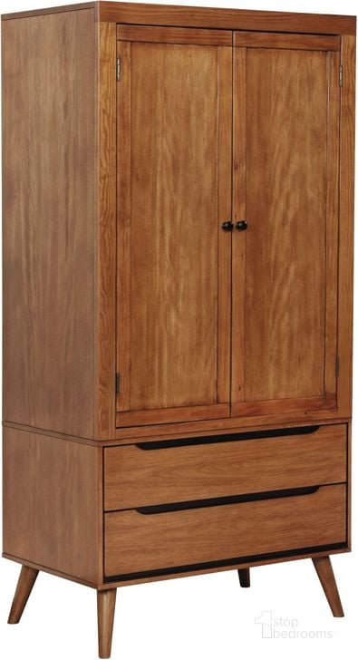 The appearance of Lennart Oak Armoire designed by Furniture of America in the modern / contemporary interior design. This brown piece of furniture  was selected by 1StopBedrooms from Lennart Collection to add a touch of cosiness and style into your home. Sku: CM7386A-AR-1;CM7386A-AR-2. Material: Wood. Product Type: Armoire. Image1