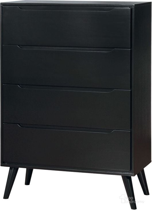 The appearance of Lennart II Black Chest designed by Furniture of America in the modern / contemporary interior design. This black piece of furniture  was selected by 1StopBedrooms from Lennart Collection to add a touch of cosiness and style into your home. Sku: CM7386BK-C. Material: Wood. Product Type: Chest. Image1